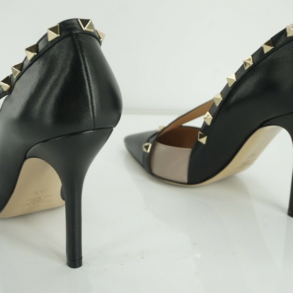 VALENTINO Leather Rockstud D'orsay Strappy Pumps - Picture 8 of 11